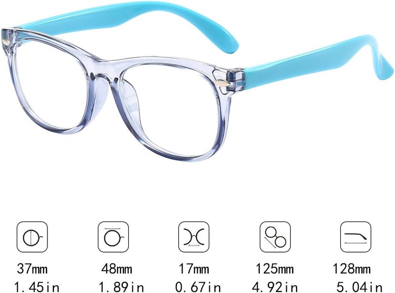 FANNYGO Store 2 Pack kids Blue Light Blocking Glasses For Girls And Boys Computer Blue Light Blocking Glasses For Age 3-11 (Light blue + Light pink) - Image 5